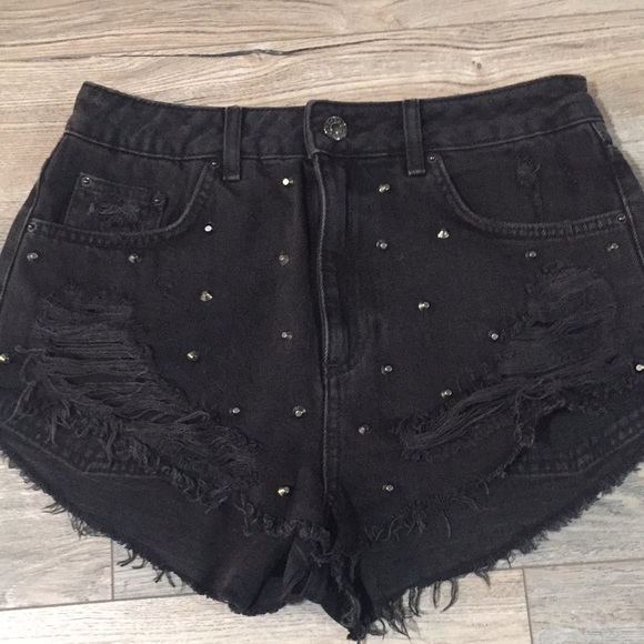 Topshop high waisted Denim shorts - Picture 9 of 16